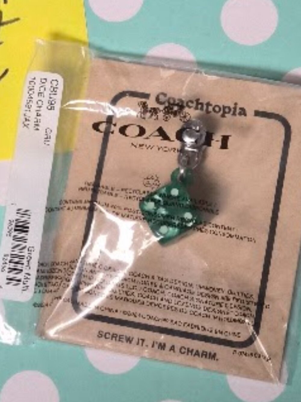 Coach Coachtopia Dice Bag Charm With Screwback - CBU98